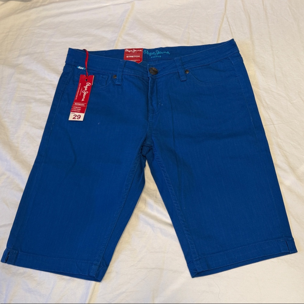 Pepe Jeans Women's Blue Denim Shorts